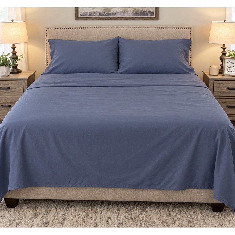 SONOMA Good For LIFE Sheet SET 400 THREAD COUNT INFINITY BLUE 2PIECE KING Sateen